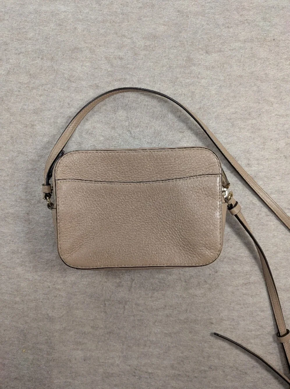 Coach Pebbled Leather Crossbody Jamie Camera Bag Taupe Beige Purse Compact